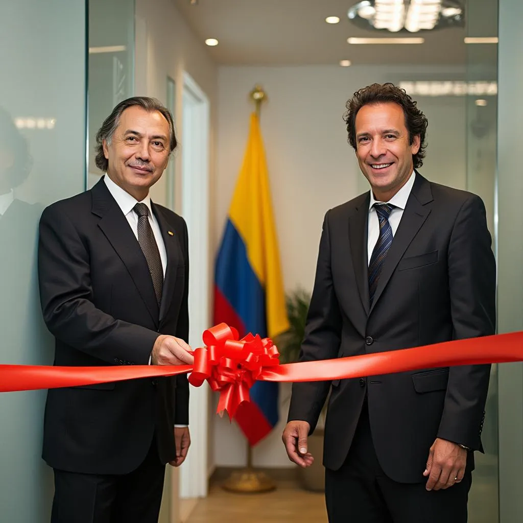 Fundadores de InvertColombia en la inauguración de la primera oficina en 2008