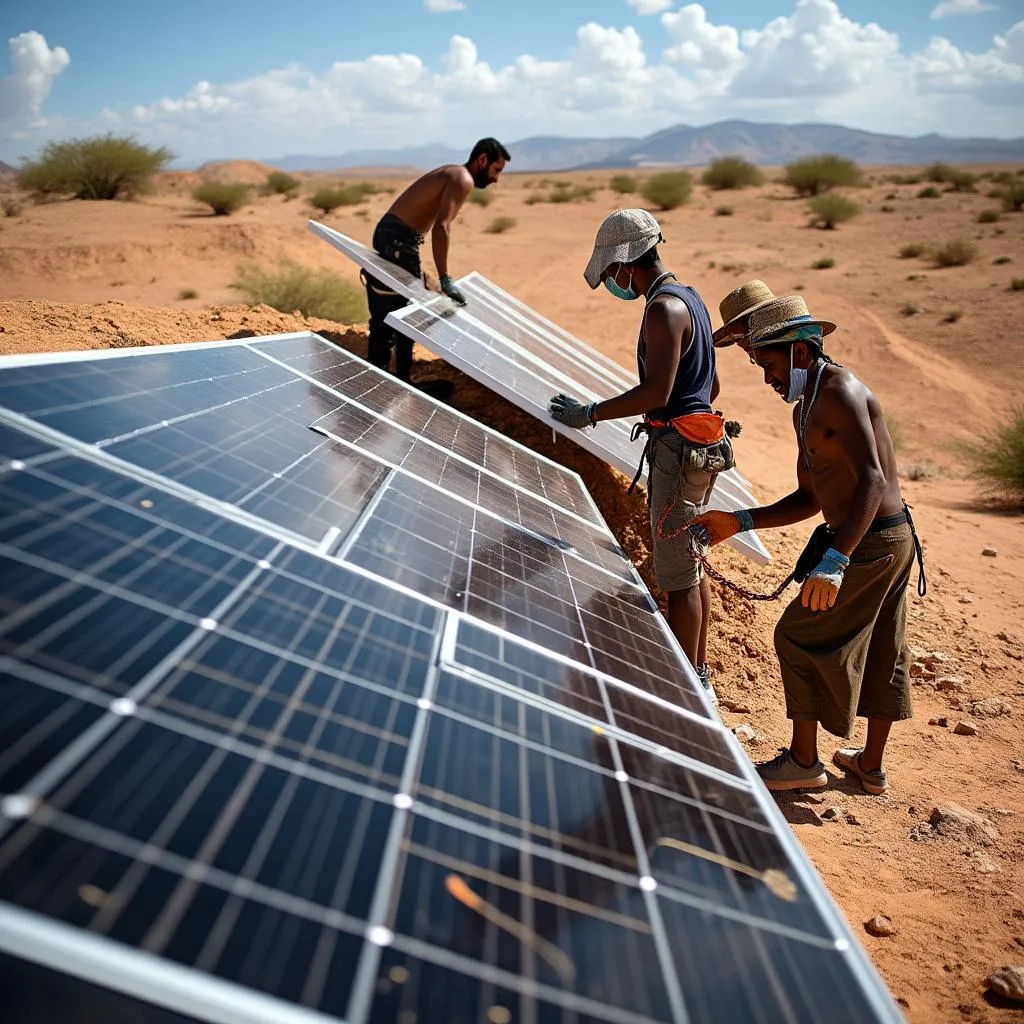 Proyecto de energía solar en La Guajira con comunidades locales