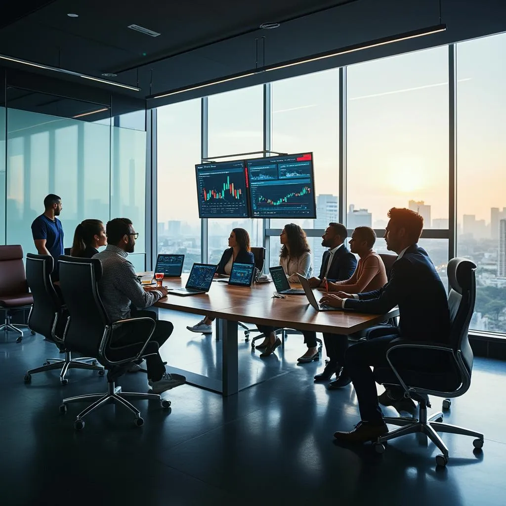 Oficinas modernas de InvertColombia en Bogotá con el equipo directivo