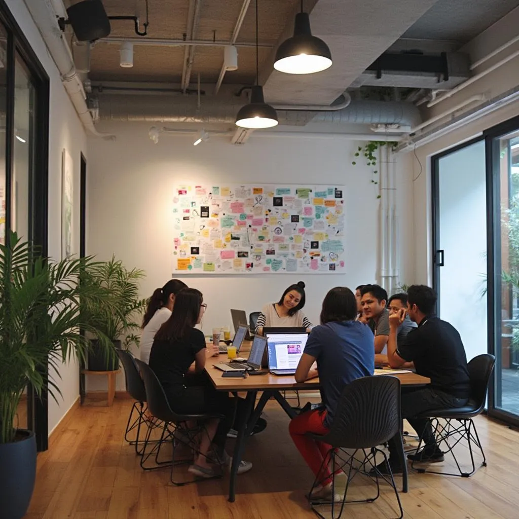 Incubadora de startups en Medellín con emprendedores trabajando